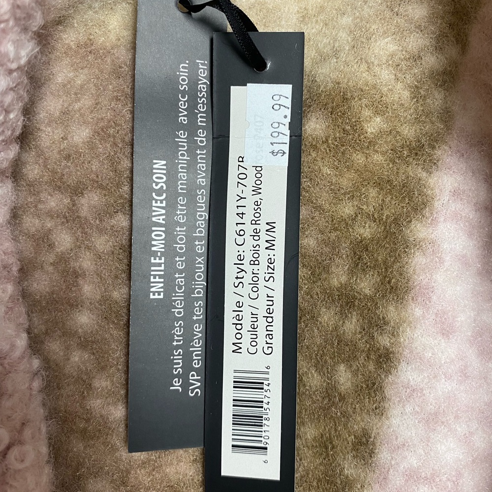 CHARLIE B Plaid Teddy Jacket in Pink and Brown - Picture 2 of 3